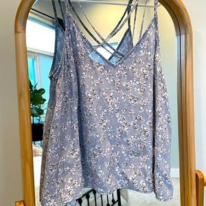 BP Floral Criss Cross Back Tank, size S